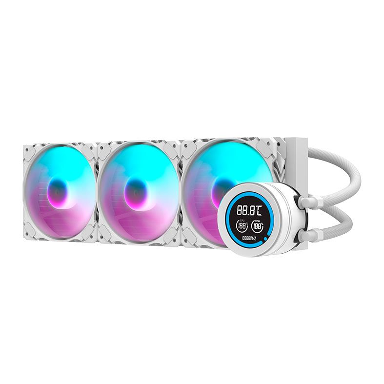 Water Cooler Aigo Darkflash Nebula DN-360D, Display LCD 2.1 Pol, ARGB, 360mm, Branco, DN-360D-WH