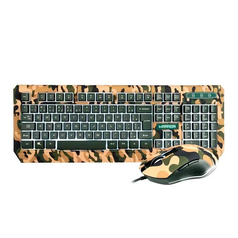 Kit Teclado e Mouse Gamer Multi Warrior Kyler Led Branco, TC249