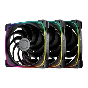 Kit Ventoinhas Geometric Future Squama 2503B-14T, ARGB, 3x140mm, Preto, GEO-S2503B-14T