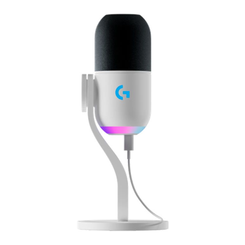 Microfone Dinamico Logitech Yeti GX, RGB, USB, Branco, 988-000575