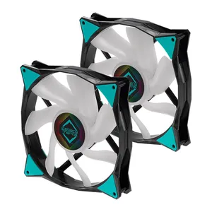 Kit Ventoinhas Iceberg Thermal IceGale, ARGB, 2x140mm, Preto e Branco, ICEGALE14A-B2A