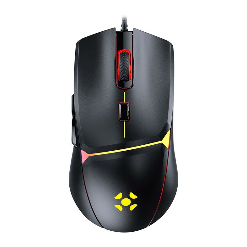 Mouse Gamer Fortrek Crusader, Rainbow, 12800DPI, 6 Botoes, Preto, 70526