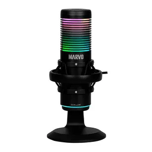 Microfone Gamer Marvo MIC-07 Blast 60, RGB, USB, Preto, MIC-07-BK