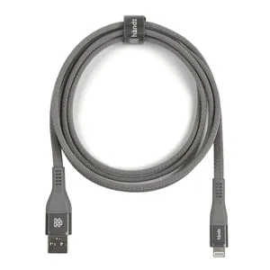 Cabo Lightning Para Micro-USB Handz, 1,5m, Nylon, Cinza, NC-L