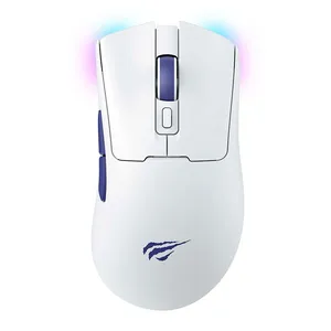 Mouse Gamer Havit MS966SE, RGB, 10000PI, 6 Botoes, Wireless, Branco, MS966SE-WHT