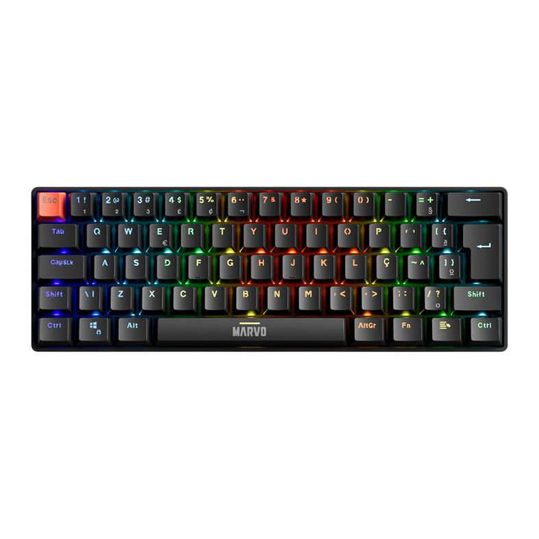 Teclado Mecanico Marvo KG933G RGB ABNT2 Switch Vermelho Preto