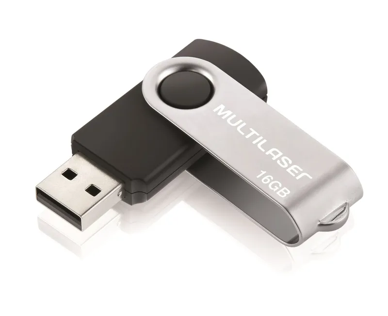 Pen Drive Multi 16Gb Twist Preto/Inox, PD588