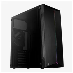 Gabinete Aerocool Split RGB Lateral Vidro Temp Preto, SPLIT-G-BK-V1
