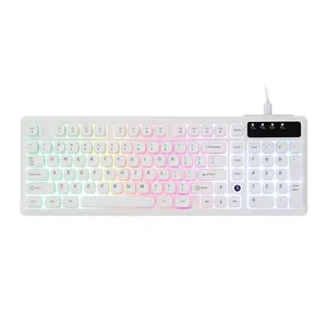 Teclado Membrana Ajazz AF98, Rainbow, Branco, AF98-WH