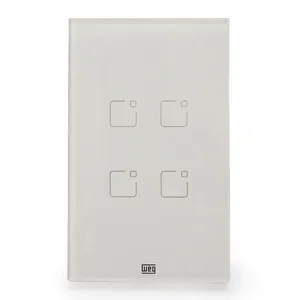 Interruptor Inteligente Weg, Wi Fi, 4 Botoes Touch, Branco, 16638089