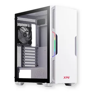 Gabinete Gamer XPG Starker, Mid-Tower, Lateral de Vidro, Com 2 Fans, ARGB, Branco, STARKER-WHCWW