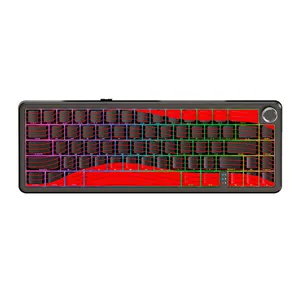 Teclado Mecanico Attack Shark X65Pro HE, RGB, 8K, Switch Magnetico Linear, Wireless, Vermelho e Preto, X65-PRO-HE-RED
