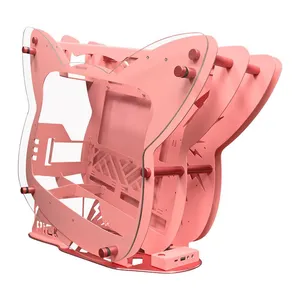 Gabinete Gamer Mloong Pick, Mini-Tower, Lateral de Vidro, Rosa, GG-PICK