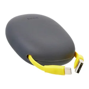 Cabo Tipo-C Extensivel Tipo-C, 1m, Preto e Amarelo, CATRN-GY