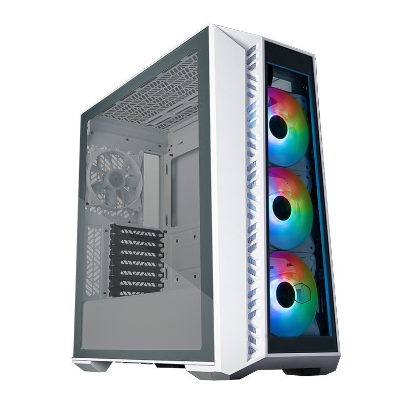 Gabinete Gamer Cooler Master Masterbox 520, ARGB, Lateral de Vidro, 4 Fans, Branco, MB520-WGNN-S01