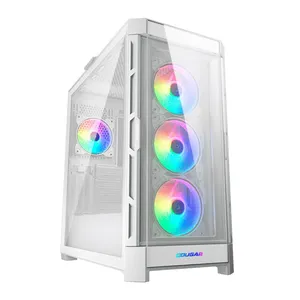 Gabinete Gamer Cougar DuoFace Pro RGB, Mid-Tower, Lateral de Vidro, Com 4 Fans, Branco, 385AD10.0002
