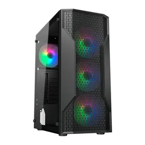 Gabinete Gamer Cougar MX110, RGB, Mid Tower, Lateral de Vidro, Com 4 Fans, Preto, 382BD20.0001