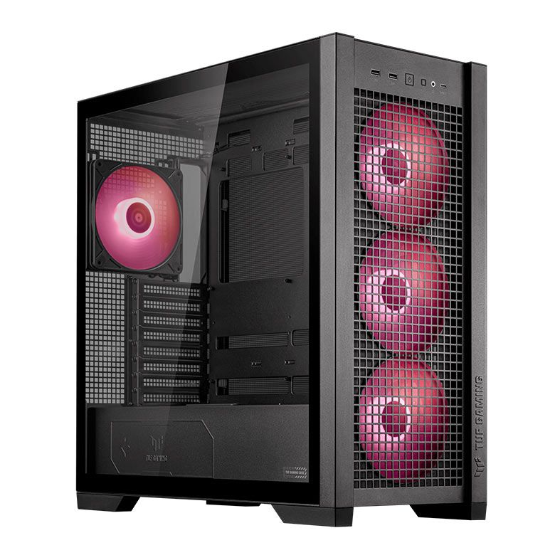 Gabinete Asus TUF Gaming GT302, ARGB, Mid-Tower, Lateral de Vidro, Com 4 Fans, Preto, 90DC00I0-B10000