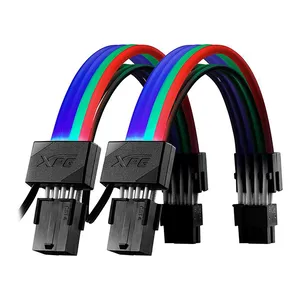 Cabo Extensor Sleeved XPG Prime, ARGB, 6+2 Pin-VGA, ARGBEXCABLE-VGA-BKCWW
