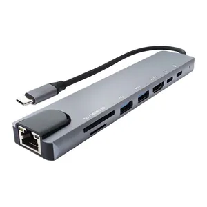 Hub MD9 8 IN 1 Adapter, USB, 8 Portas, Type-C, HUB-MD9-8IN1