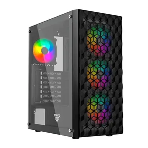 Gabinete Gamer Fantech Aero 2 CG83, Mid-Tower, Lateral de Vidro, Com 4 Fans, Preto, CG83-BK