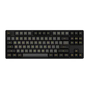 Teclado Mecanico Gamer Akko 5087 QMK, RGB, Preto e Dourado, Switch Crystal, AKKO-5087QMK-DOURADO