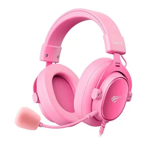 Headset Gamer Havit H2015SE, Drivers 53mm, Rosa, HVGMH-H2015SE-PK