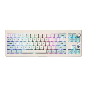 Teclado Mecanico Epomaker Shadow X, ARGB, Switch Wisteria, White Blue, SHADOWX-WB-WS