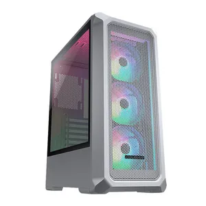 Gabinete Gamer Cougar Archon 2 Mesh RGB, Lateral de Vidro, Com 3 Fans, Branco, 385CC50.0002