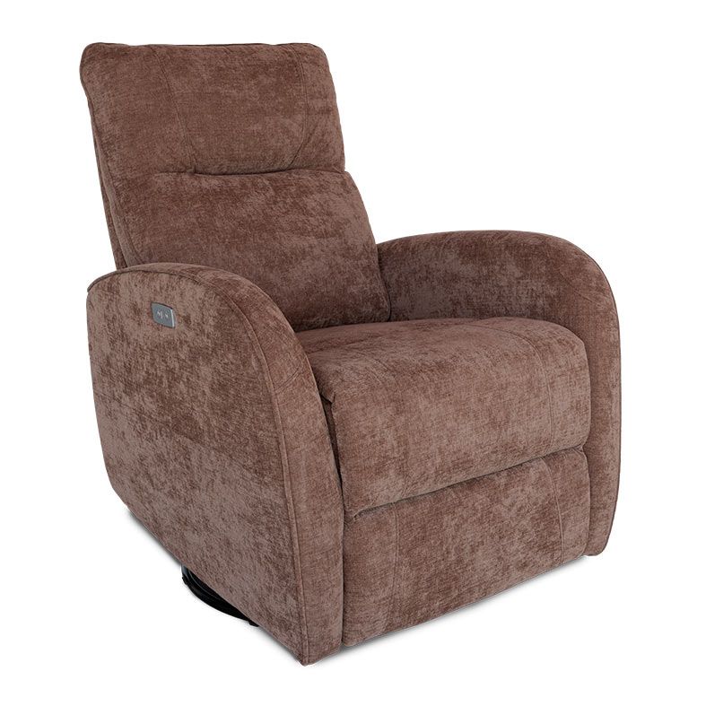 Poltrona Eletrica Reclinavel Zinnia Ambar, Tecido Algodao Chenille, Caramelo Claro, ZNC-AMB-CA01