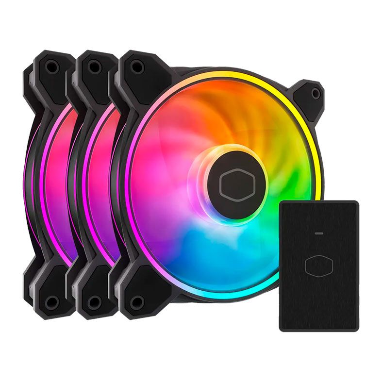 Kit Ventoinhas Cooler Master MF120 Halo 2, ARGB, 3x120mm, Preto, MFL-B2DN-213P2-R2