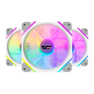 Kit Ventoinhas Aigo Darkflash DM12 F, ARGB, 3x120mm, Com Controladora, Branco, DF-DM12F-3IN1-W-PH2