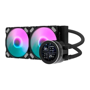 Water Cooler Aigo Darkflash DN240S, ARGB, Display IPS 2.1 Pol, 240mm, Preto, DN240S-BK