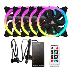 Kit Ventoinha Acegeek Galaxy, 5x120mm, ARGB, Com Controladora, AG-GALAXY5X1-BK
