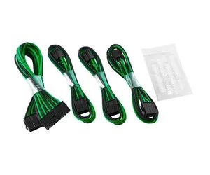 Kit de Cabos Extensores CableMod Basic Dual 6 + 2 Preto/Verde, CM-CAB-BKIT-D62KKG-R