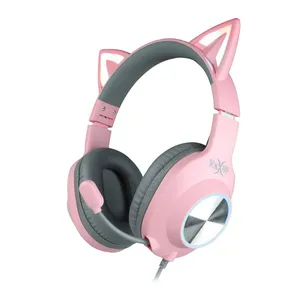 Headset Gamer Foxxray Bal-62 ShinyCat, RGB, Drivers 40mm, Rosa, FXR-BAL-62-PK