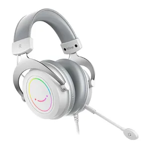 Headset Gamer Fifine Ampligame H3, RGB, Drivers 50mm, USB/3.5mm, Branco, H3-WTH