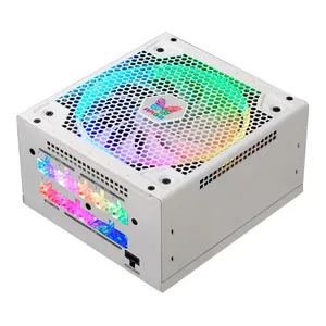 Fonte Gamer Super Flower 550W Leadex III ARGB Gold 80 Plus Branca, SF-550F14RG