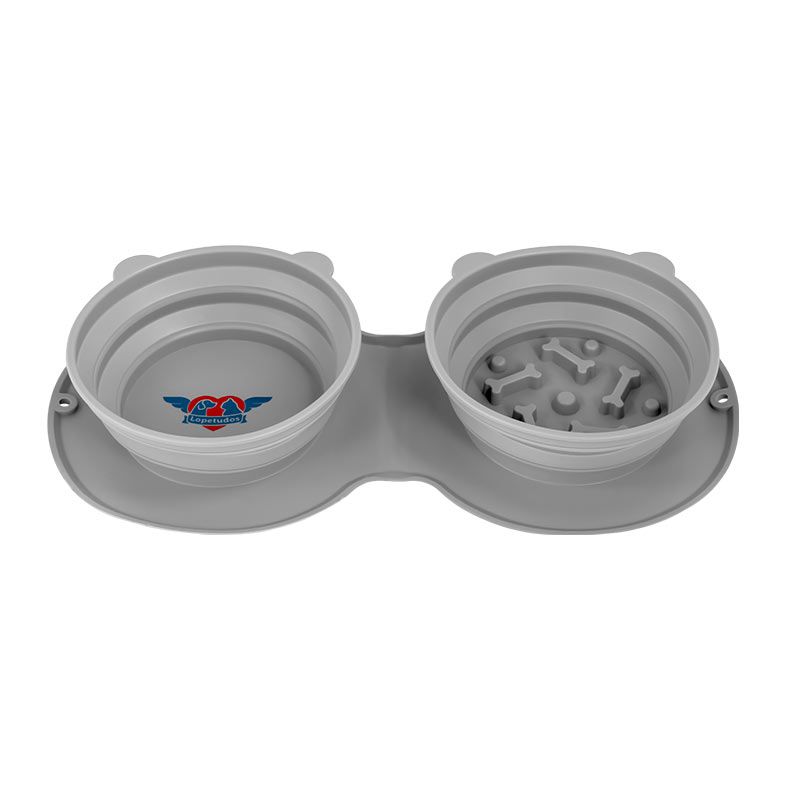 Comedouro de Silicone Lopetudos FlexFeeder1 Cinza