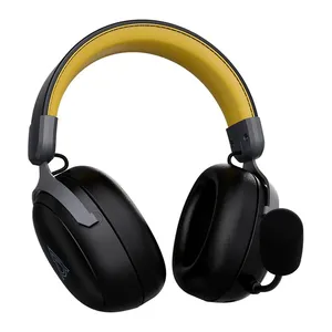 PRE VENDA - Headset Gamer Ajazz AHM08 Max, Drivers 53mm, Wireless, Preto e Amarelo, AHM08-MAX-BY