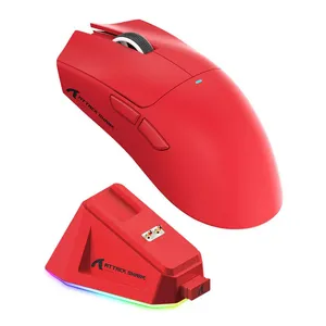 PRE VENDA - Mouse Gamer Attack Shark X11, RGB, 22000DPI, 7 Botoes, Tri-Mode, Vermelho, X11-RED