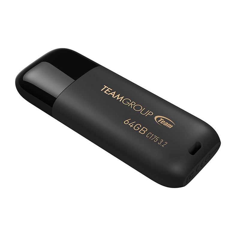 Pen Drive Team Group C175, 64GB, USB 3.2, Preto, TC175364GB01