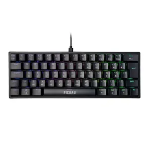 Teclado Mecanico Pichau Aurum V60, RGB, Switch Huano Vermelho, Preto