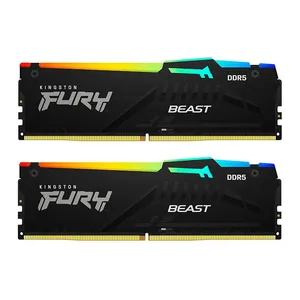 Memoria Kingston Fury Beast, RGB, 64GB (2x32GB), DDR5, 6000MHz, C36, Preto, KF560C36BBEAK2-64