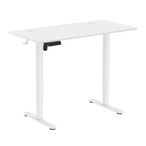 Mesa Gamer Brateck com Regulagem de Altura, 1 Motor, 120cm, Branco, S11-22RE-B-W