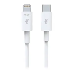 Cabo USB Tipo-C Para Lightning ELG, 1m, Branco, L810PD