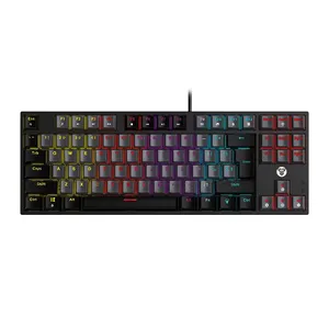 Teclado Mecanico Fantech Atom87 Sumi Edition, Rainbow, Switch Azul, Cinza e Preto, MK876V2-GY-BL