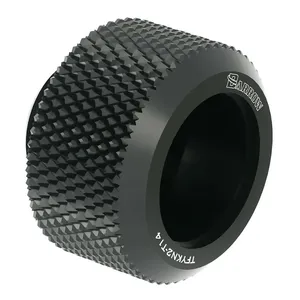 Encaixe Rigido de Compressao Barrow, 14mm, Com Anel de Borracha, Preto, TFYKN2-T14-BK