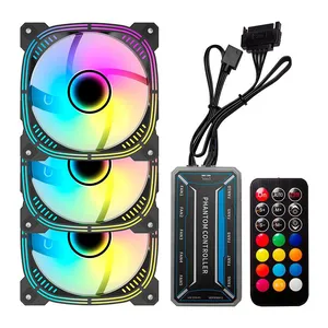 Kit Ventoinha Acegeek Prime, 3x120mm, ARGB, Com Controladora, Preto, AG-PRIME3X1-BK