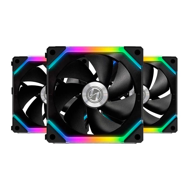 Kit Ventoinhas Lian Li Uni Fan SL120 3x120mm RGB Preto